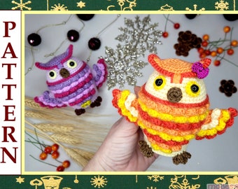 CROCHET PATTERN - Owl toy pattern - Amigurumi bird pattern - Stuffed toy tutorial - Owl crochet pattern English PDF