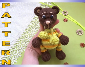 CROCHET PATTERN - Teddy Bear toy pattern - Amigurumi teddy pattern - Stuffed toy tutorial - Bear crochet pattern English PDF