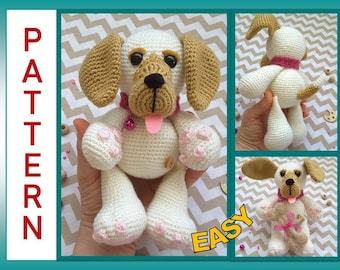 CROCHET PATTERN - Dog toy pattern - Amigurumi puppy pattern - Easy to follow pet tutorial