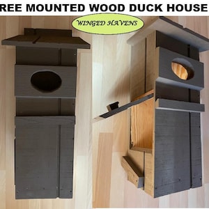 Wood Duck House Tree Mounted Pattern Digital PDF Pattern by Winged Havens.