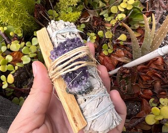 Smudge & Crystal Cleansing Bundle - Amethyst