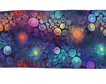 Modischer lila Schal mit zeitgenössischen abstrakten Kreis-Designs - Verbessern Sie Ihren Stil mit diesem exquisiten Damenschal.