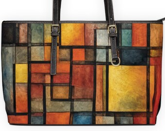 Sac à bandoulière en similicuir d'art moderne, ce grand sac inspire la sophistication et le style. Un accessoire tendance, c'est sûr !