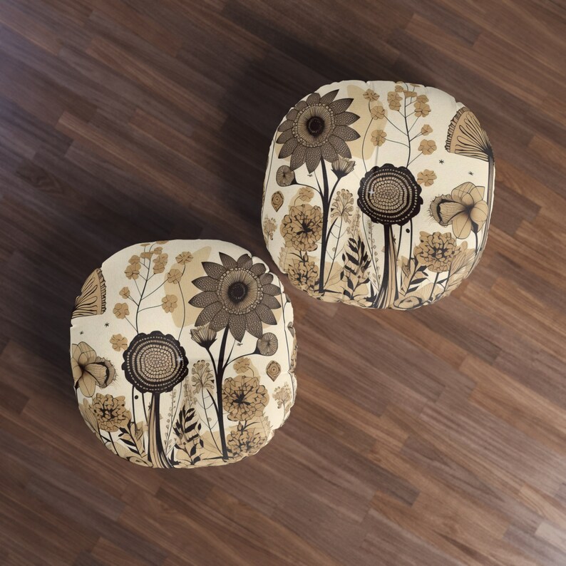 Vibrant Tufted Floor Pillow - Modern Boho Vibe - DipaliZ