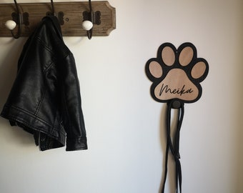 Wall dog leash holder