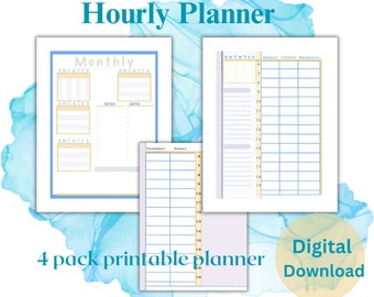 Digital Planner Template, Monthly planner, Goal planner, Undated planner