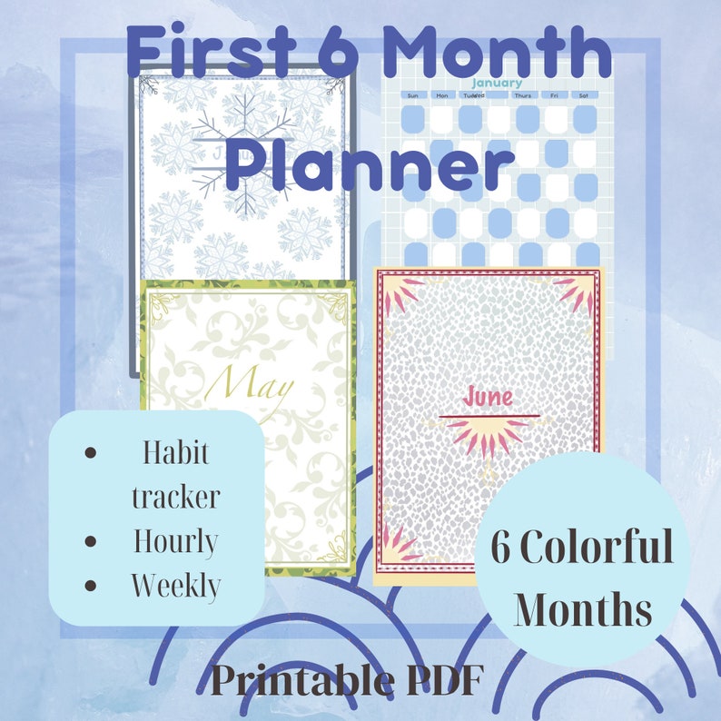 Digital Download Undated January Through June Hourly and Weekly Planner ...