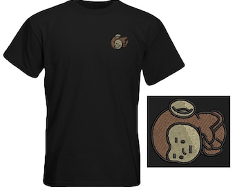 Aap schattig eenvoudig op maat geborduurd T-shirt, leuke aap tshirt, verdrietig aap shirt, leuke primaat tee, schattig dierenborduurwerk