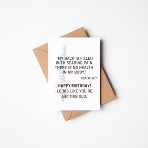 Searing Pain Psalm 38:7 Scripture Snarky Funny Christian Humor Bible Birthday Get Well Just Because Blank Greeting Card