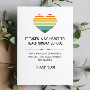 Gracias Sunday School Teacher Humor en blanco Tarjetas de felicitación