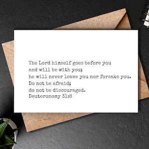 Der Herr selbst geht vor dir - Deut. 31:8 - Ermutigung Schrift Bibel Vers - Christliche Glauben Inspiration - Blank Grußkarte