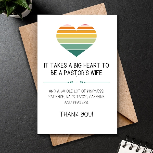 Thank You Pastor's Wife Christian Humor Blank Greeting Card