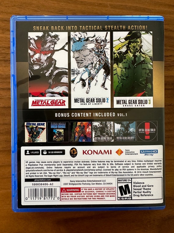 Metal Gear Solid: Master Collection Vol. 1 PS5 DIGITAL DOWNLOAD SLEEVE -  Etsy