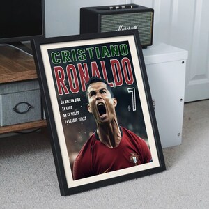 Printable Cristiano Ronaldo Poster With Football Titles High - Etsy