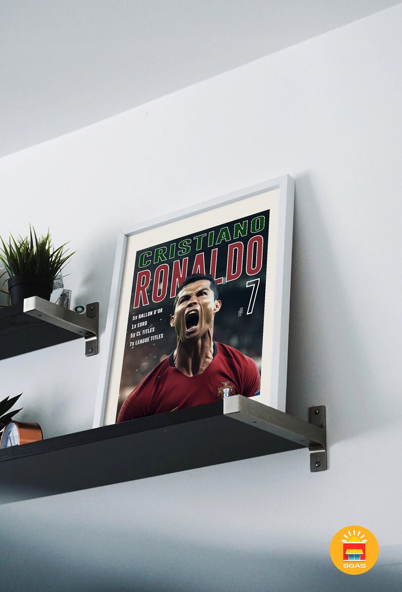Printable Cristiano Ronaldo Poster With Football Titles High - Etsy
