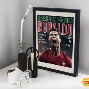 Printable Cristiano Ronaldo Poster With Football Titles High - Etsy