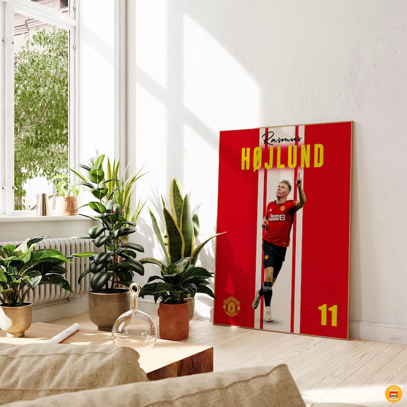 Rasmus Hojlund Poster, Hojlund Printable Poster, Manchester United