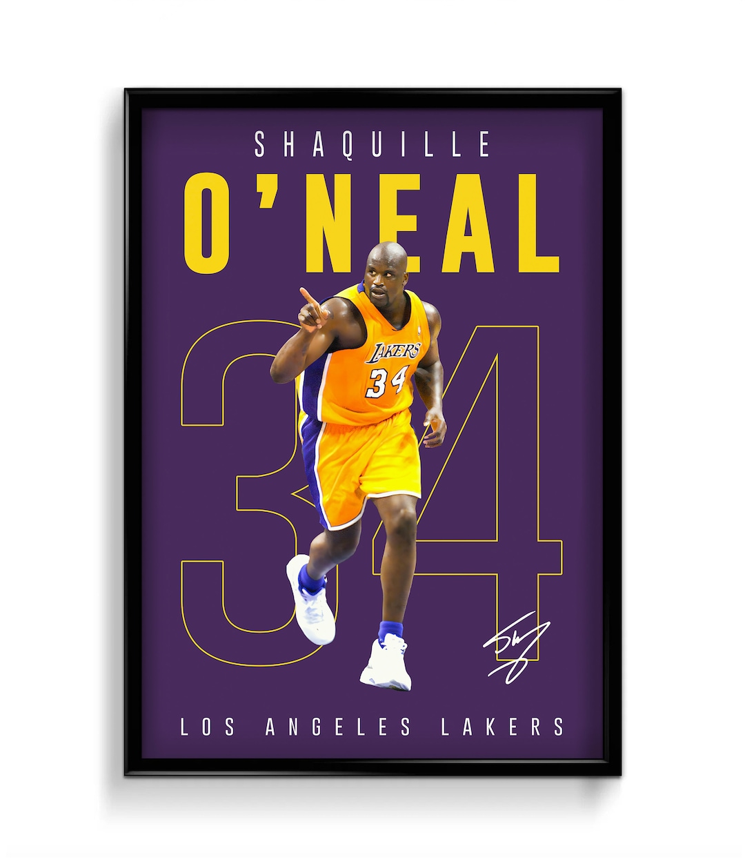 Shaq Poster, Shaquille O'neal Printable Poster, NBA Poster, LA Lakers, High Quality Teenagers ...