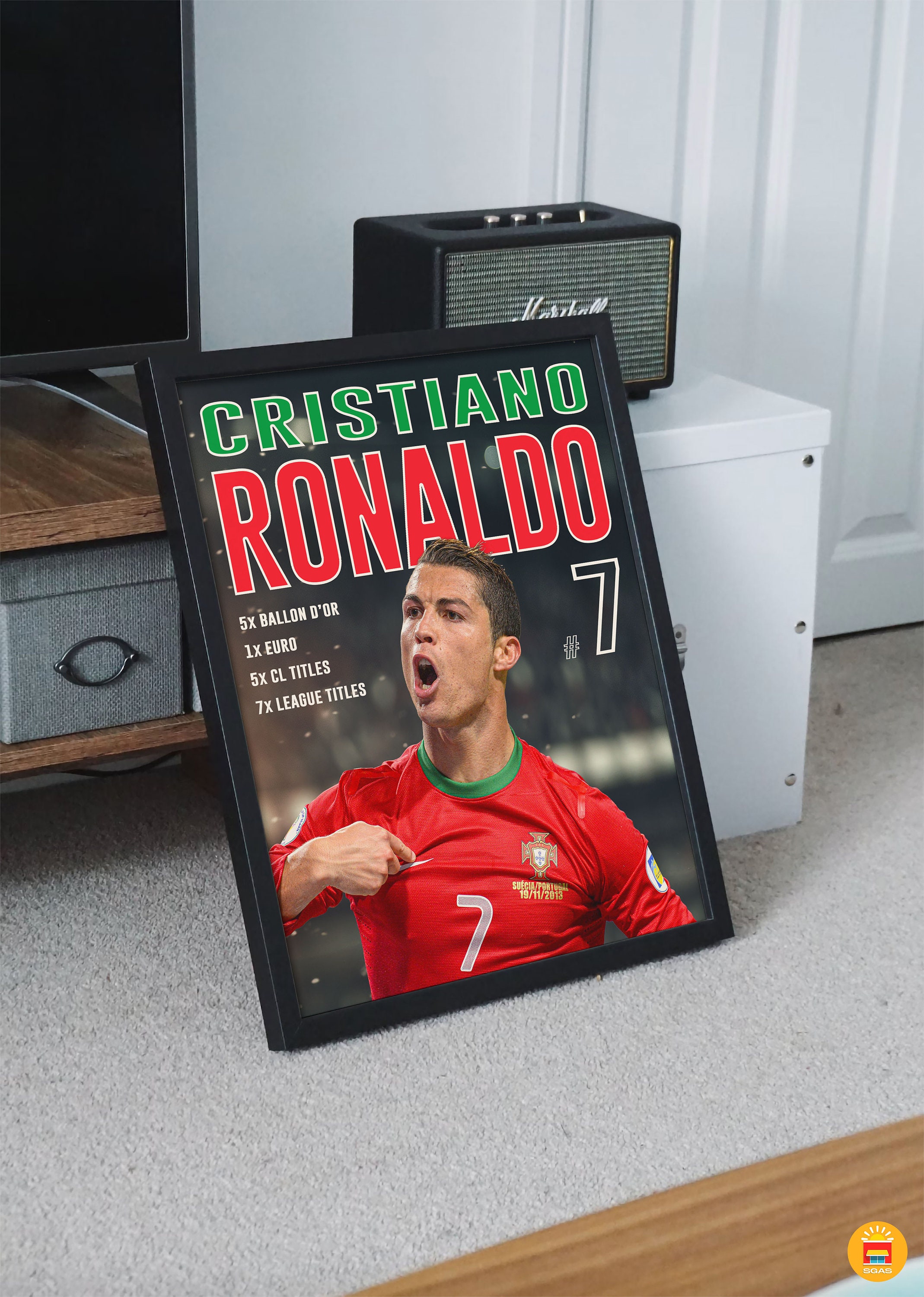 Printable Cristiano Ronaldo Poster With Football Titles, High Quality ...