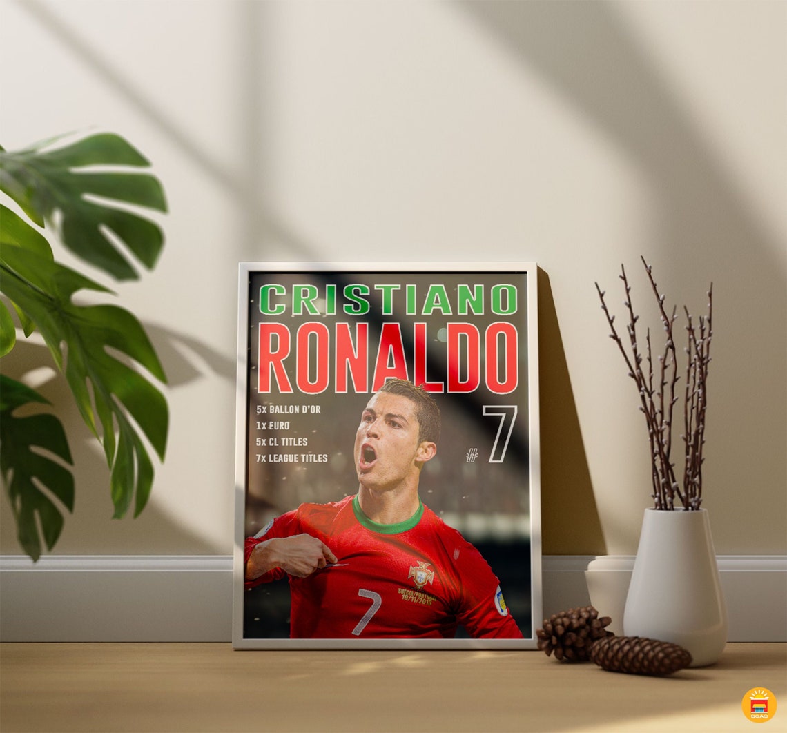 Printable Cristiano Ronaldo Poster With Football Titles, High Quality ...