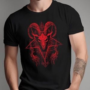Red Devil 3 Tshirt Black Metal T shirt Heavy Metal Tee Horror Gift Satan Tshirt Gothic Behemoth Birthday Gift Rock T-shirt Demon Unisex Tee