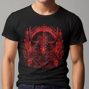 Red Devil Tshirt Black Metal T shirt Heavy Metal Tee Horror Gift Satan Tshirt Gothic Behemoth Birthday Gift Rock T-shirt Demon Unisex Tee