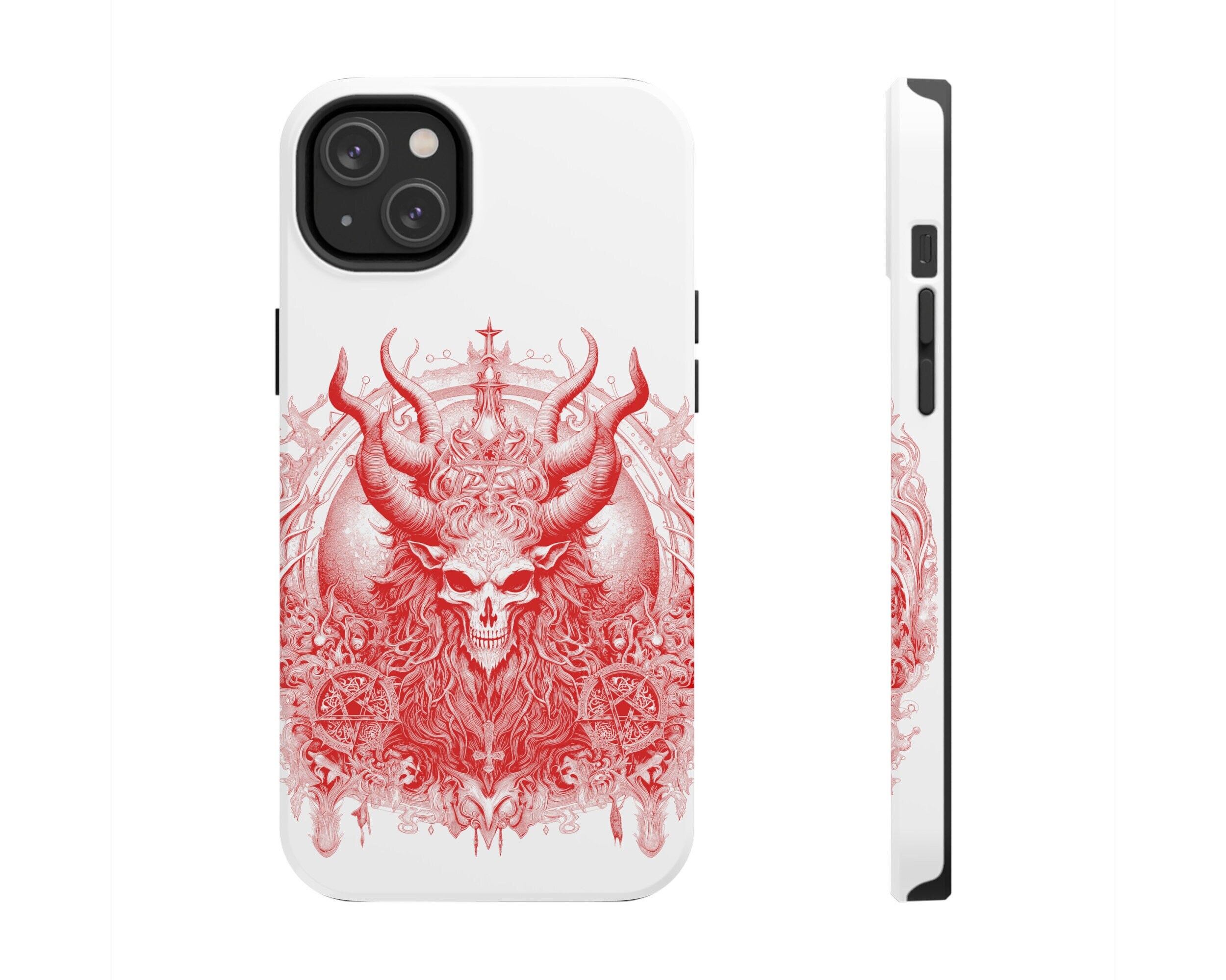 Teufel 2 Rot Heavy Metal iPhone Hülle Dämon iPhone Hülle Black Metal Satan Geschenk iPhone Hülle Horror Geburtstagsgeschenk iPhone Gothic Horror Demon