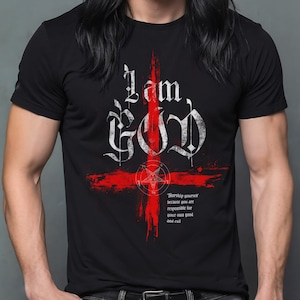 Inverted Cross Black Metal Tshirt Heavy Metal Satanic Symbol Tee Horror Gift Behemoth T shirt Gothic Birthday Gift Rock T-shirt Demon Tee