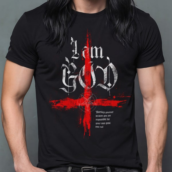 Cruz invertida Black Metal Camiseta Heavy Metal Símbolo Satánico Camiseta Horror Regalo Behemoth Camiseta Gótica Cumpleaños Regalo Rock Camiseta Demon Tee