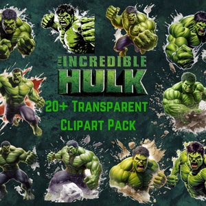 The Incredible Hulk Clipart Transparent PNGs High-Quality Digital Art for Stickers Prints Cards