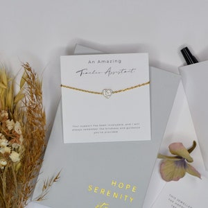 Teacher Assistant Gift, Jewellery Teacher Assistant Gift, Gift for Teacher Assistant End Of Term or Christmas with a Luxury Linen Gift Box