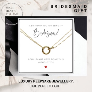 Bridesmaid Necklace Gift, Bridesmaid Thank You Gift, Bridal Party Gift Jewellery, Dainty Knot Necklace, 18K Gold
