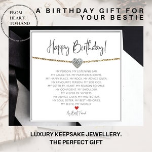 Birthday Gift Best Friend, Bestie Birthday Gift, Best Friend Jewellery Gift, Stainless Steel 18K Gold Bracelet