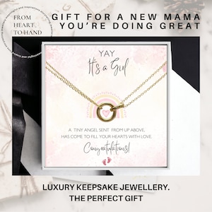 New Mum Gift Necklace, New Mum Hamper Gift, 18K Gold Necklace for New Mum, New Mama, You&#39;re Doing Great Gift, Baby Girl
