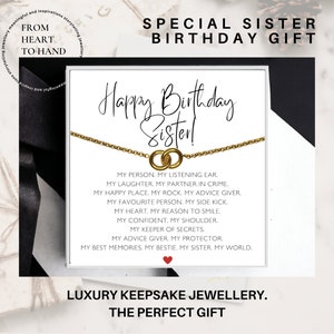 Sister Birthday Necklace Gift - Best Sister Gift - 18k Gold Knot Necklace - Keepsake Birthday Gift for Sister - Special Sister Birthday Gift