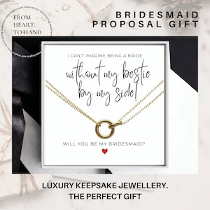 Bridesmaid Proposal Gift, Will You Be My Bridesmaid Gift, Bridal Party Gift Jewellery, Wedding Party, Dainty Knot Necklace, Gold