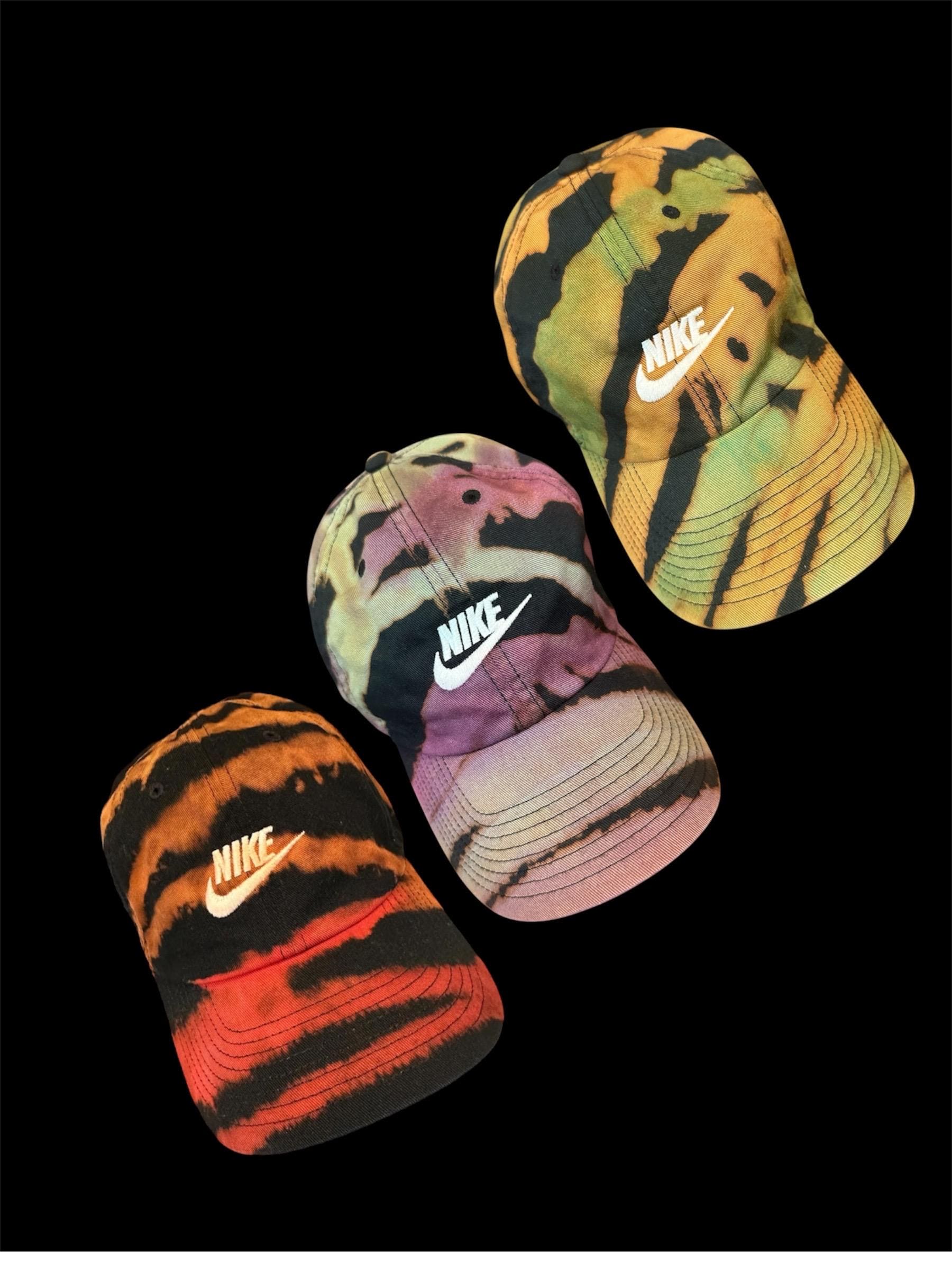 Black Nike rainbow tie-dye pull cap nike-dri-fit-swoosh-perforated  main image 3