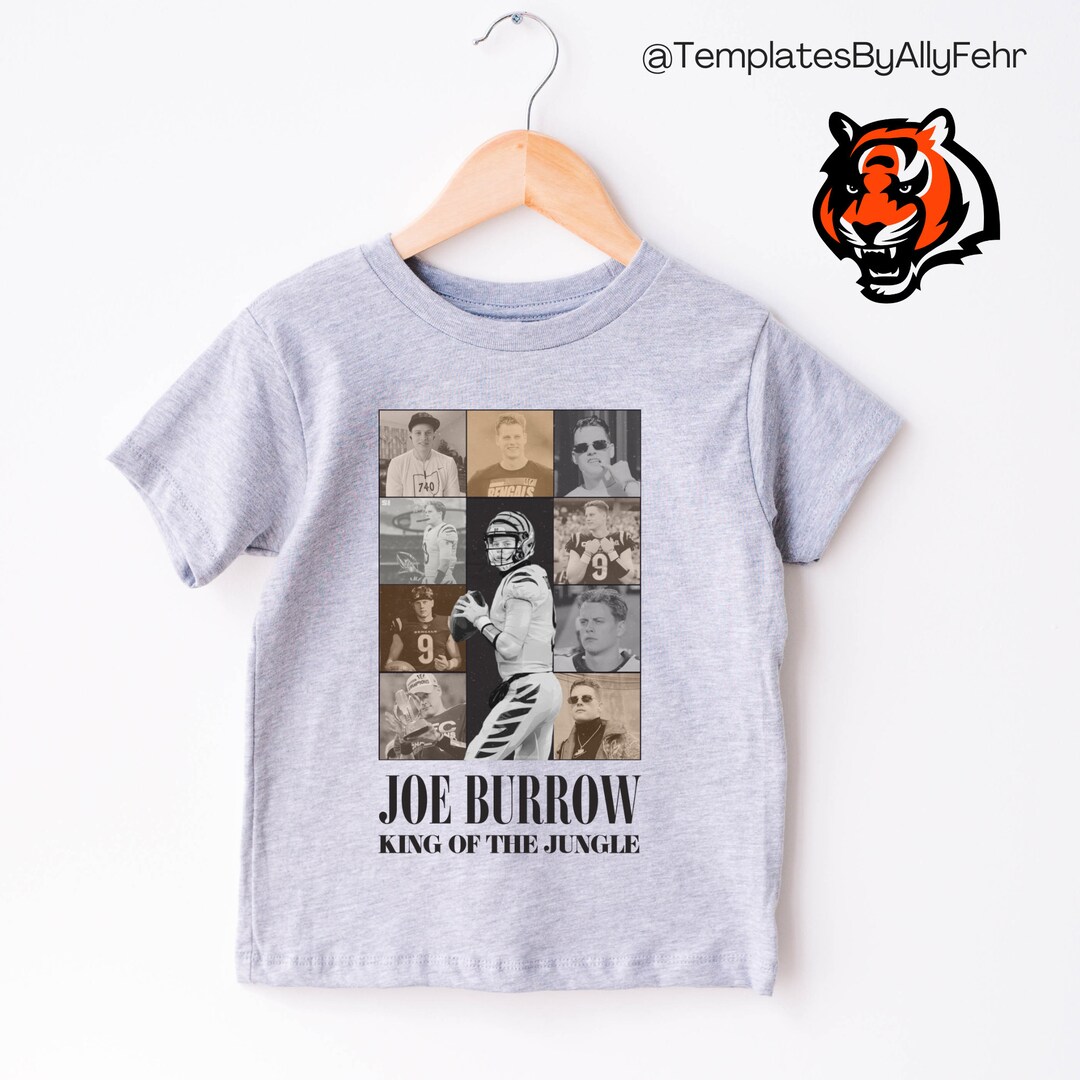 Kids Joe Burrow King of the Jungle Unisex Comfort Colors Shirt Football  T-shirt Bengals Football Game Day Shirt Eras Tour