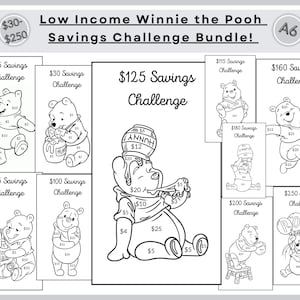 Pacchetto Sfida Risparmio Winnie the Pooh: Risparmio da Colorare A6 (Download Digitale)