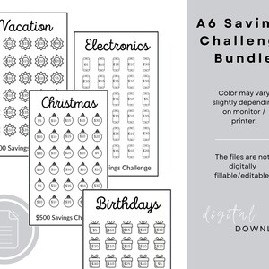 A6 Savings Challenge Bundle: 15 Sinking Fund Trackers (Digital Download) image 6