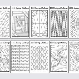 Auto Saving Patterns 40 Item Low Income Pattern Saving - A6 Coloring Savings Challenge ...