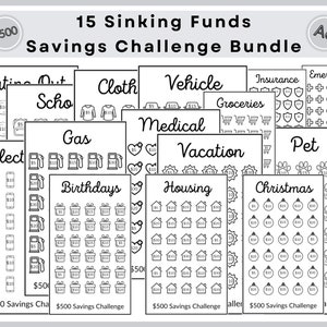 A6 Mini Savings Challenge Trackers, Savings Challenge Bundle, Printable Challenge Set, Money Saving Challenge A6, Sinking Fund Trackers