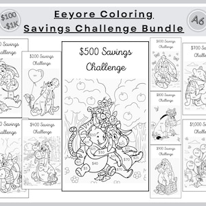 Pacchetto sfida risparmio Eeyore: sfida colore e risparmio A6 (download digitale)