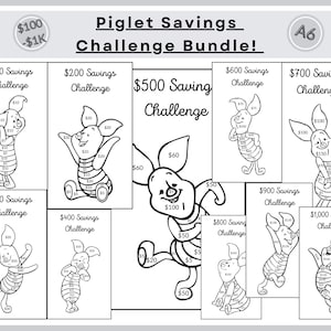 Pacchetto Sfida Risparmio Maialino: Colora A6 (Download Digitale)