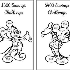 Savings Color In Mickey Savings Challenge Bundle, Coloring Saving (PDF Digital Download ...
