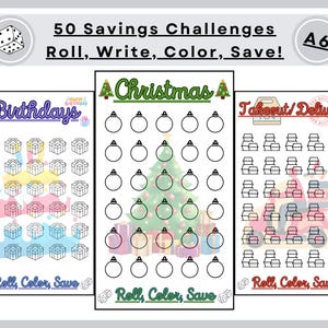 Roll the Dice: A6 Mini Savings Challenge Bundle - Sinking Funds Challenges (Digital Download)