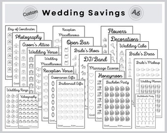 A6 Wedding Savings Challenge Set: Sinking Fund (Digital Download)