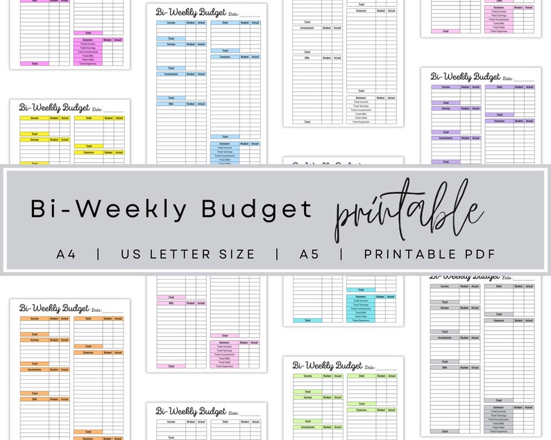 Bi-weekly Budget Printable, Bi-weekly Budget Planner, PDF Template ...