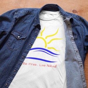 Naturist Symbol be Free... Live Naked Naturist Nudist Short Sleeve Tee