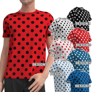 Black polka dot t shirt hotsell